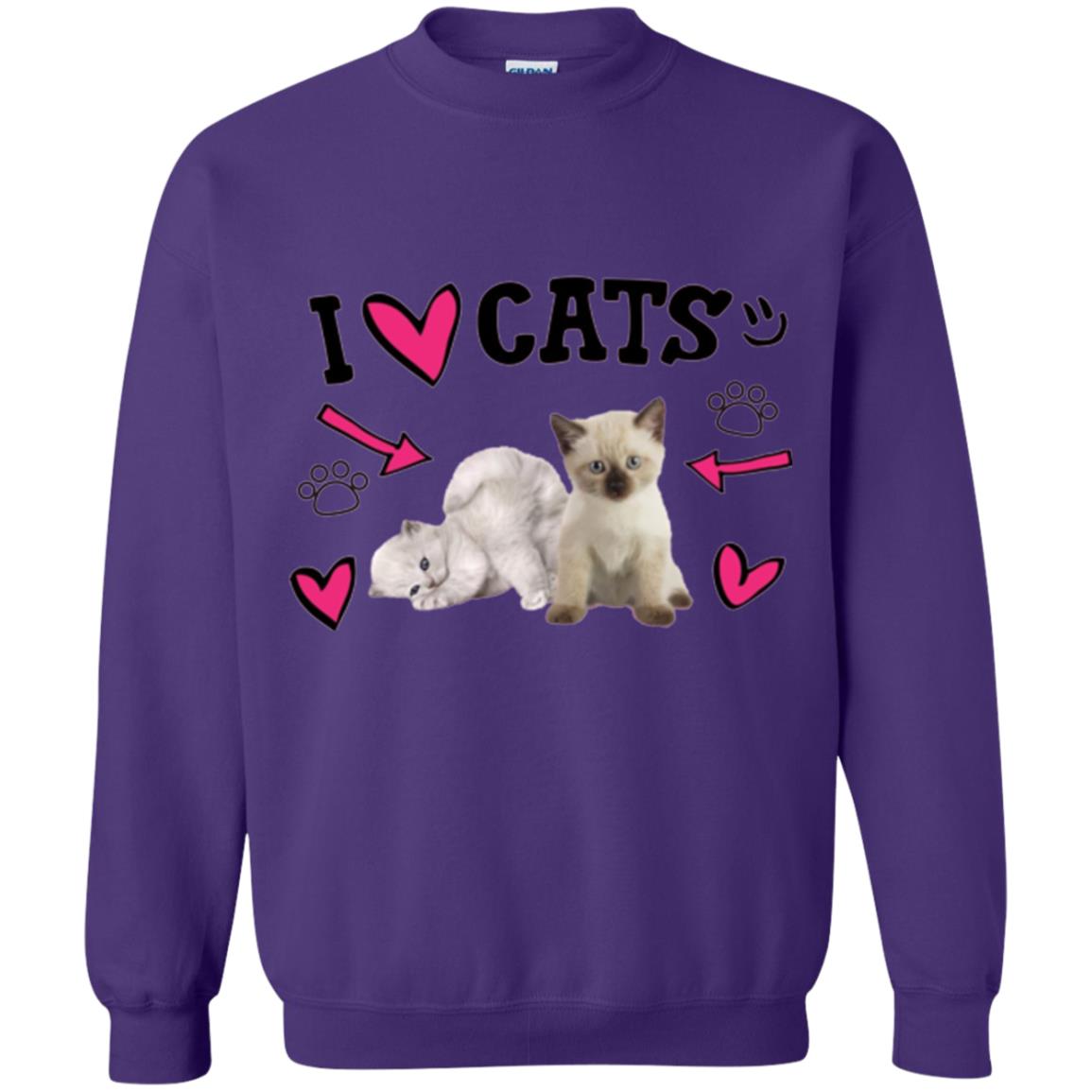 Cat Lover T-shirt I Love Cats Purple