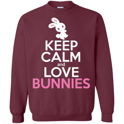 Bunny T-shirt Keep Calm And Love Bunnies Maroon