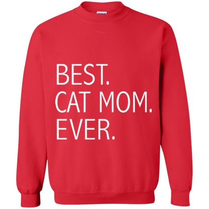Funny Best Cat Mom Ever T-shirt Cute Cat Lady Red
