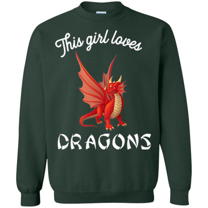 Dragon Lover T-shirt This Girl Loves Dragonst-shirt Forest Green