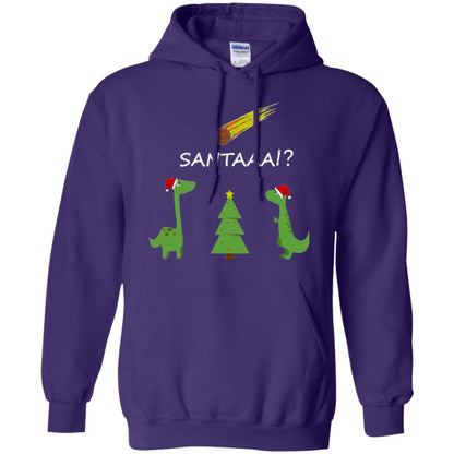 Christmas T-shirt Funny Dinosaus Santaaa Purple