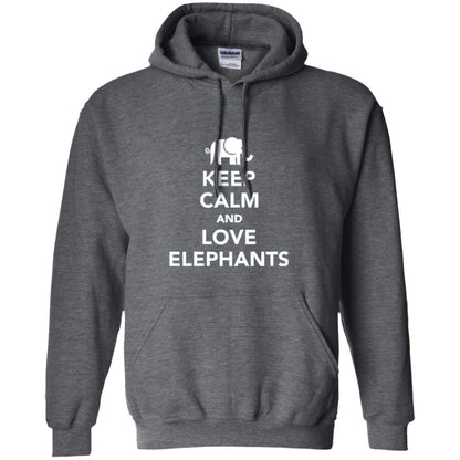 Elephant Lover T-shirt Keep Calm And Love Elephants T-shirt Dark Heather