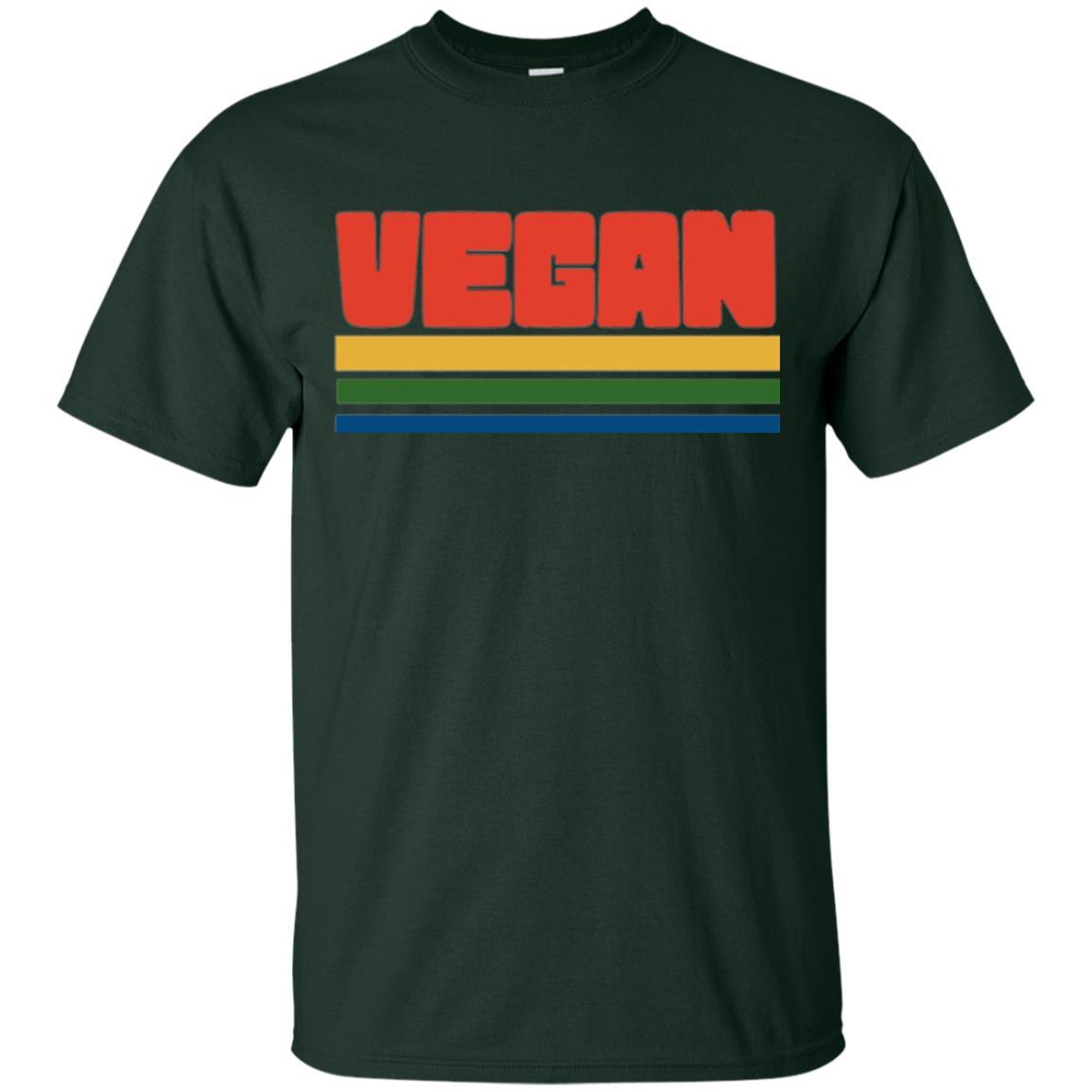 Vegan T-shirt Retro Style Veganism Forest Green