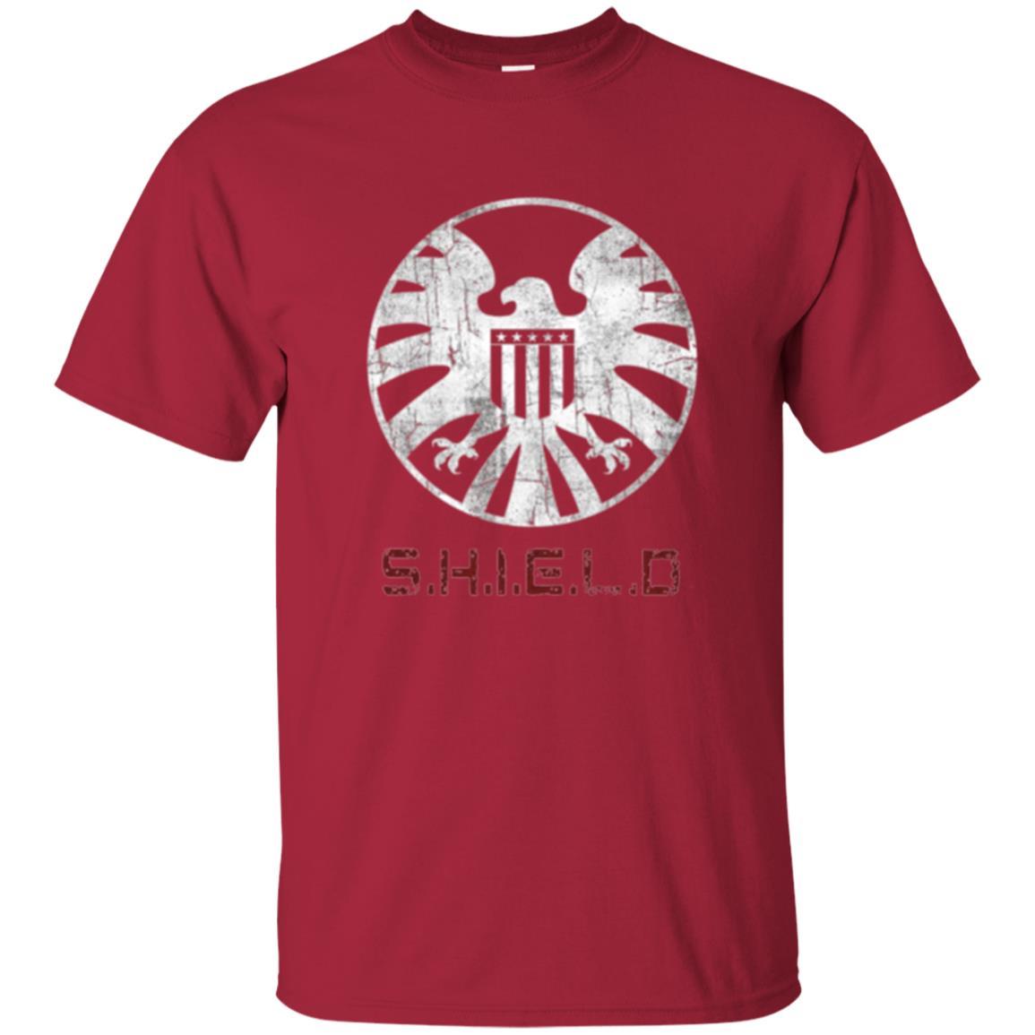 Film T-shirt Agents Of Shield Distressed Logo Graphic Cardinal