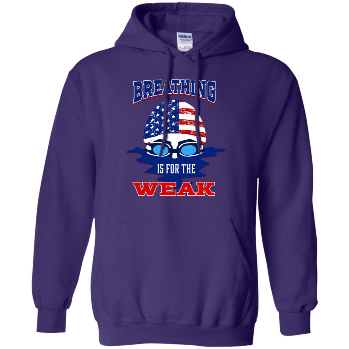 Breathing Is For The Weak Swimmer Gift Shirt Purple