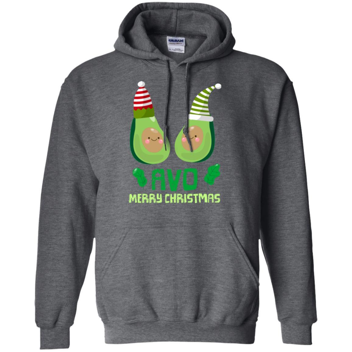 Avocado Merry Christmas T-shirt Dark Heather