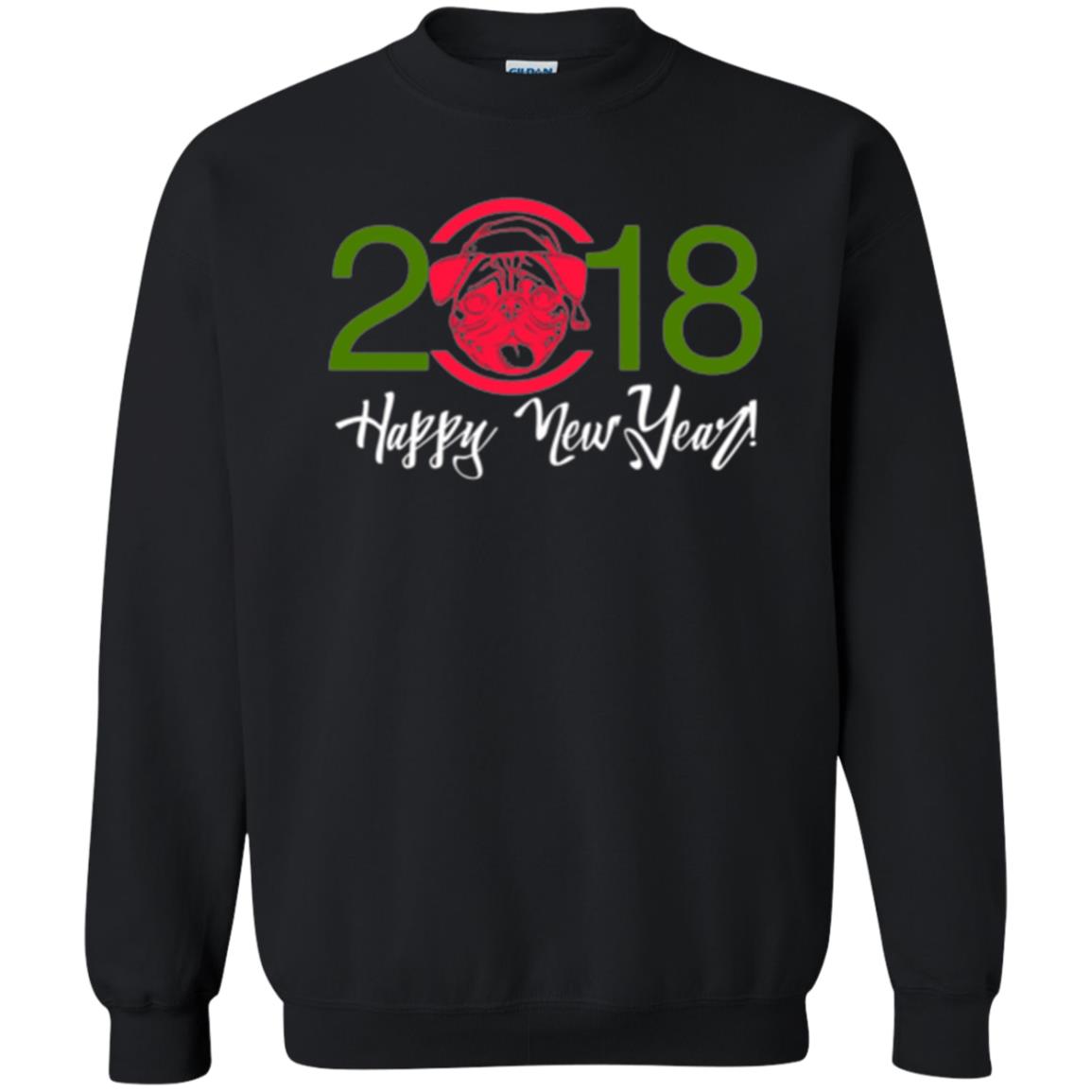 Dog Lovers T-shirt Happy New Year 2018 Black