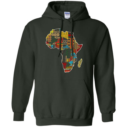 African Pride Traditional Ethnic Pattern Africa Map Shirt Forest Green