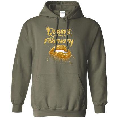 Black Women T-shirt Queens Are Born In February Birthday Military Green