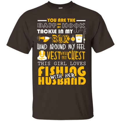 Fishing Lover T-shirt This Girl Loves Fishing With Her Husband Dark Chocolate