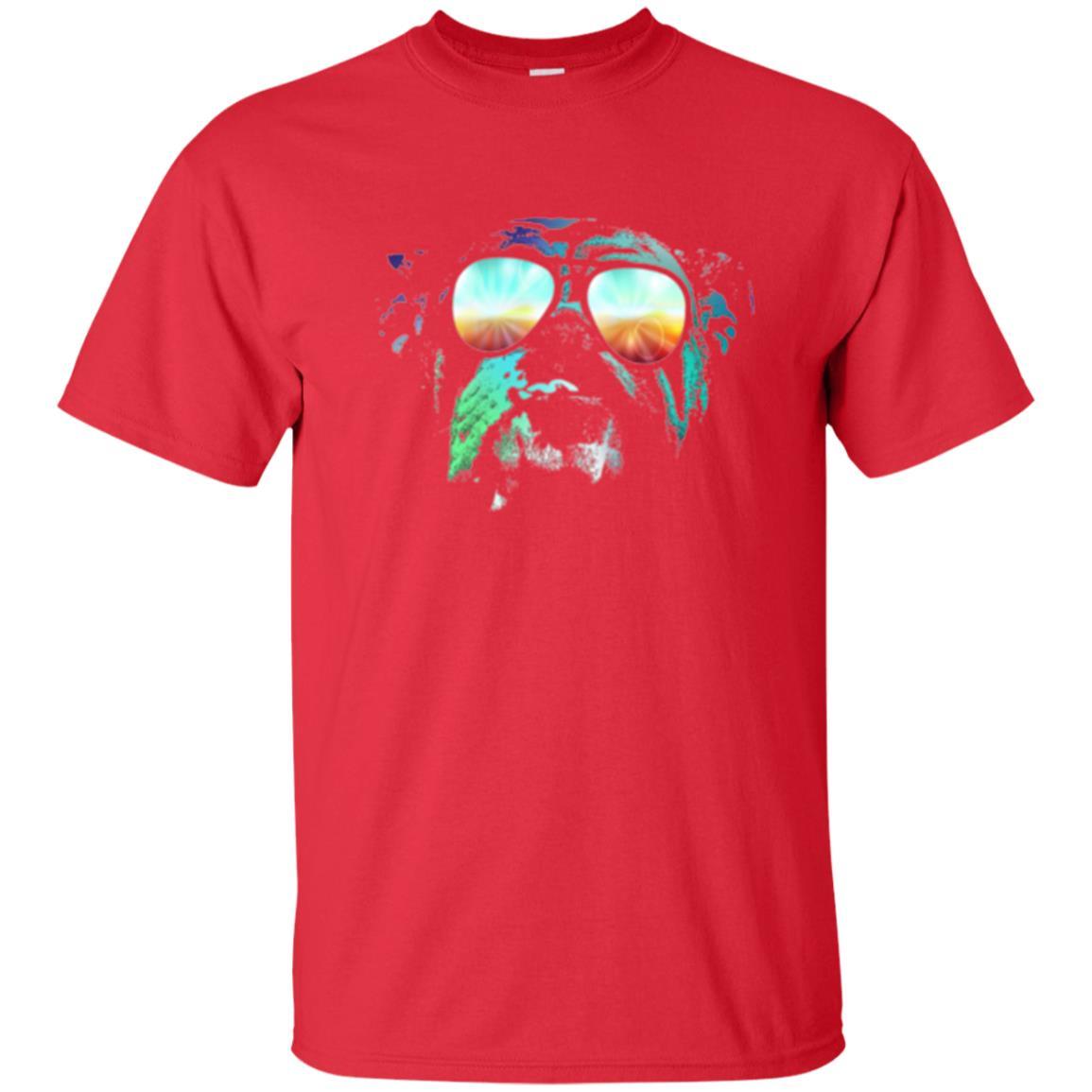 Pitbull Lover T-shirt English Bulldog Neon Dog T-shirt Red