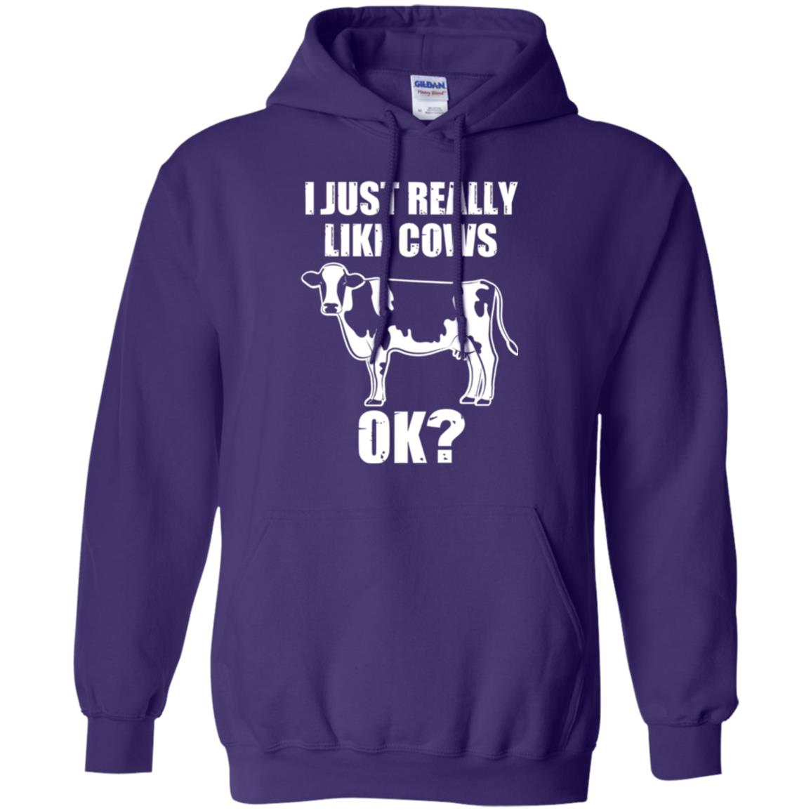 Cow Lovers T-shirt I Just Really Like Cows Ok Purple