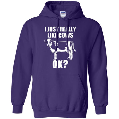 Cow Lovers T-shirt I Just Really Like Cows Ok Purple