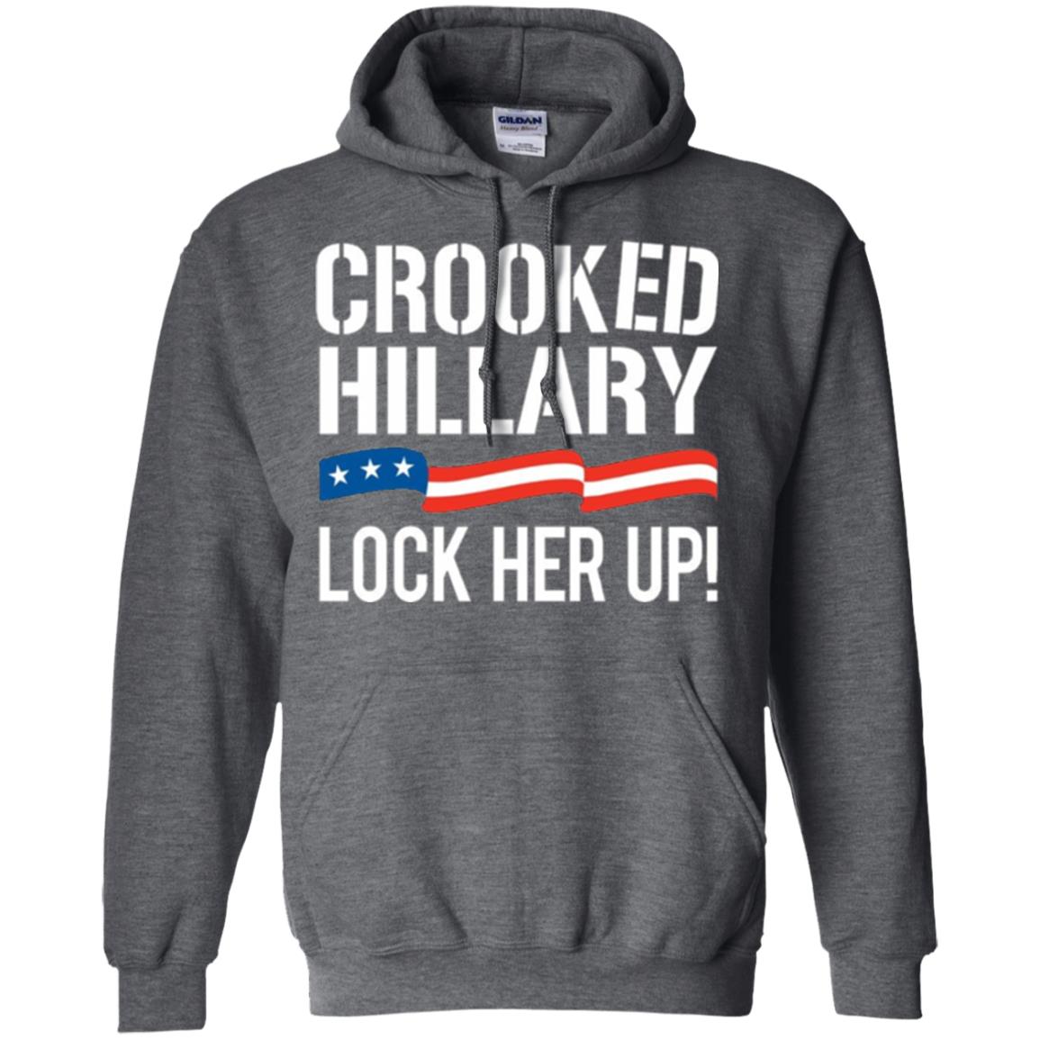 Crooked Hillary Lock Her Up T-shirt Dark Heather