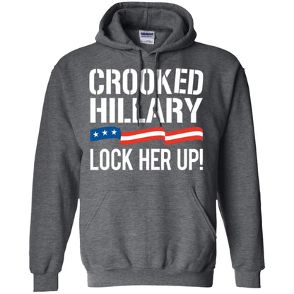 Crooked Hillary Lock Her Up T-shirt Dark Heather