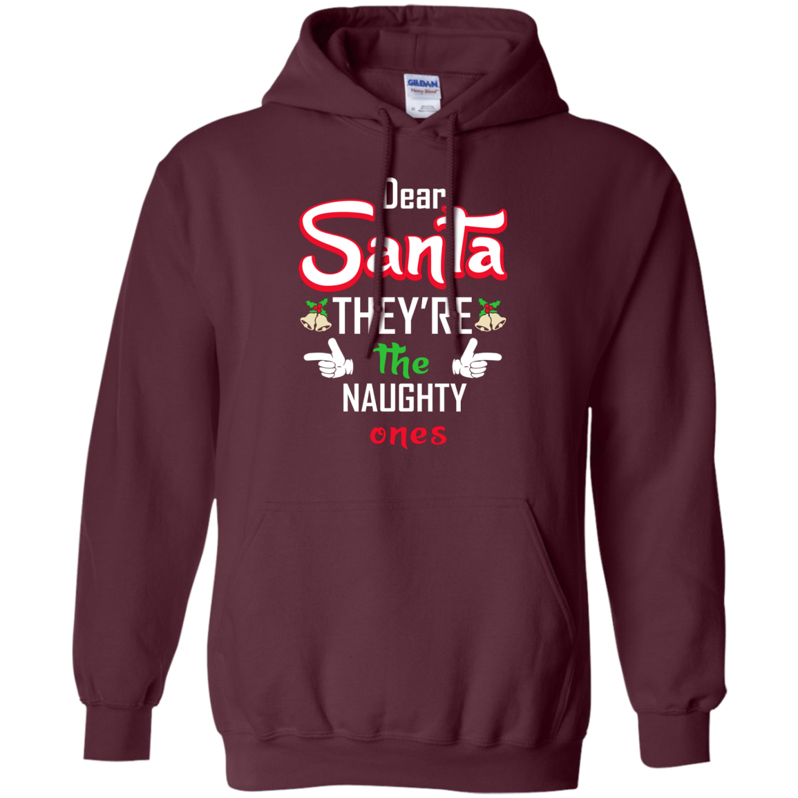 Christmas T-Shirt Dear Santa They're The Naughty Ones Maroon