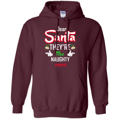 Christmas T-Shirt Dear Santa They're The Naughty Ones Maroon