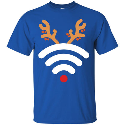 Wifi Signal Symbol Icon Reindeer X-mas Gift Shirt For Mens Womens Royal
