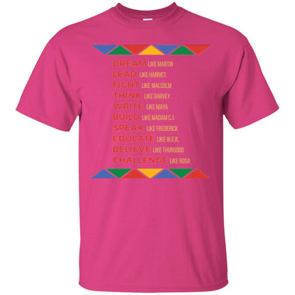 Black History African American Heroes T-shirt Heliconia