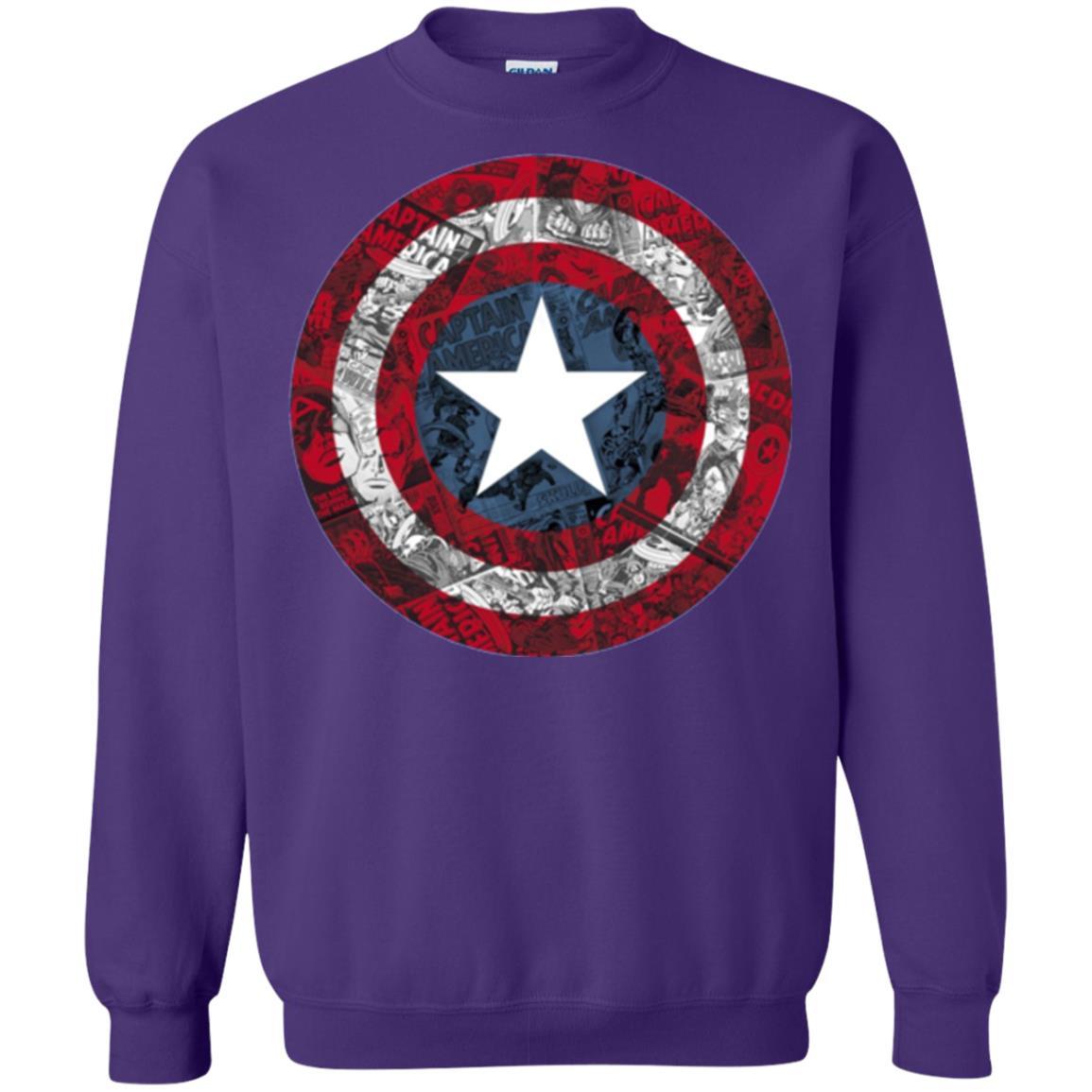 Film T-shirt Captain America Avengers Shield Comic Graphic Purple
