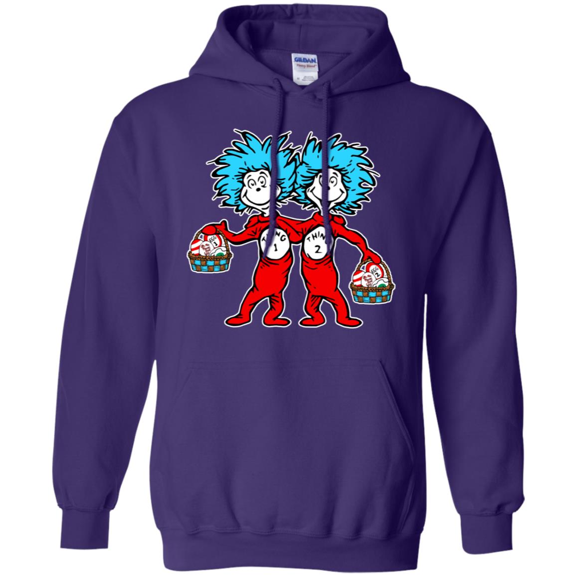 Dr. Seuss Thing 1 Thing 2 Easter Egg T-shirt Purple