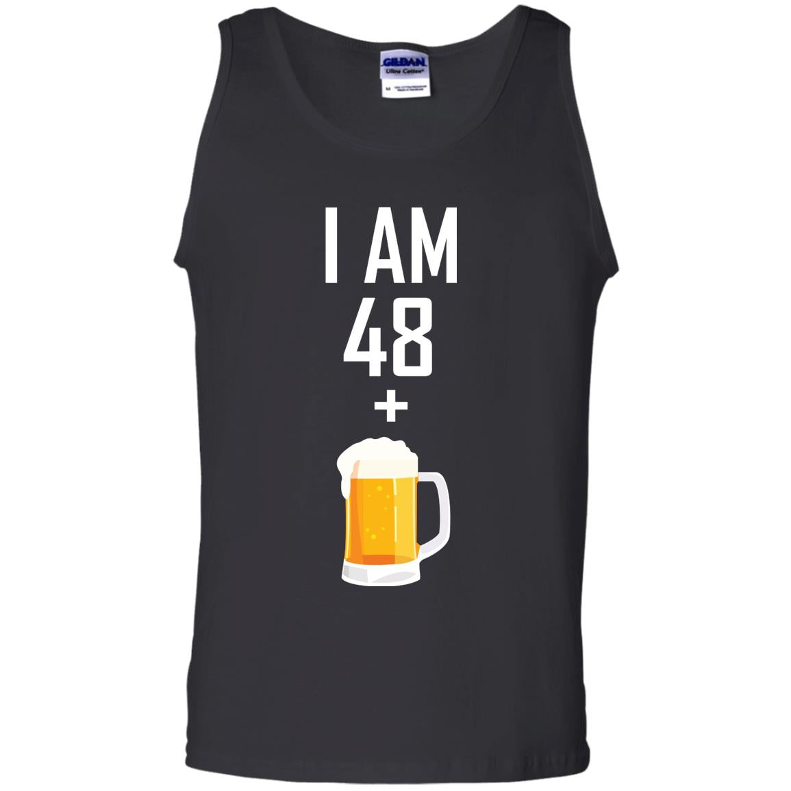 I Am 48 Plus 1 Beer 49th Birthday T-shirt Black