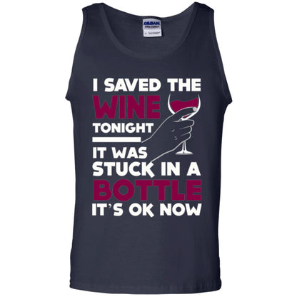 Funny Wine T-shirt I Save The Wine Tonight Navy