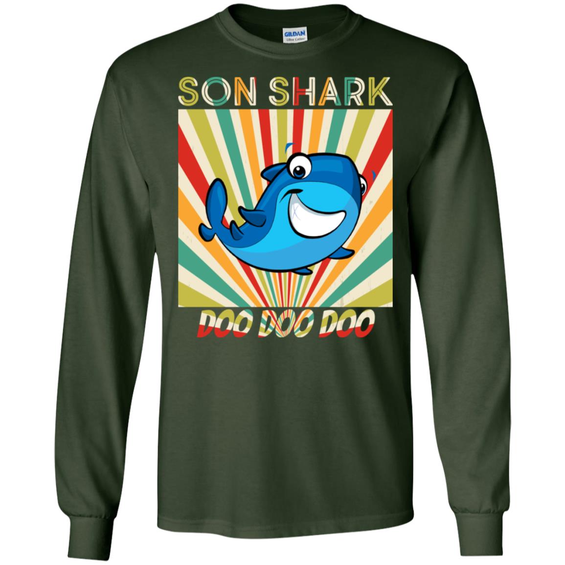 Son Shark Doo Doo Doo Family Shark Gift Shirt Forest Green