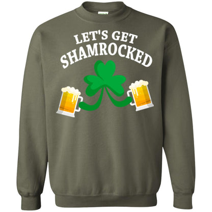 Patrick_s Day T-shirt Let_s Get Shamrocked Military Green
