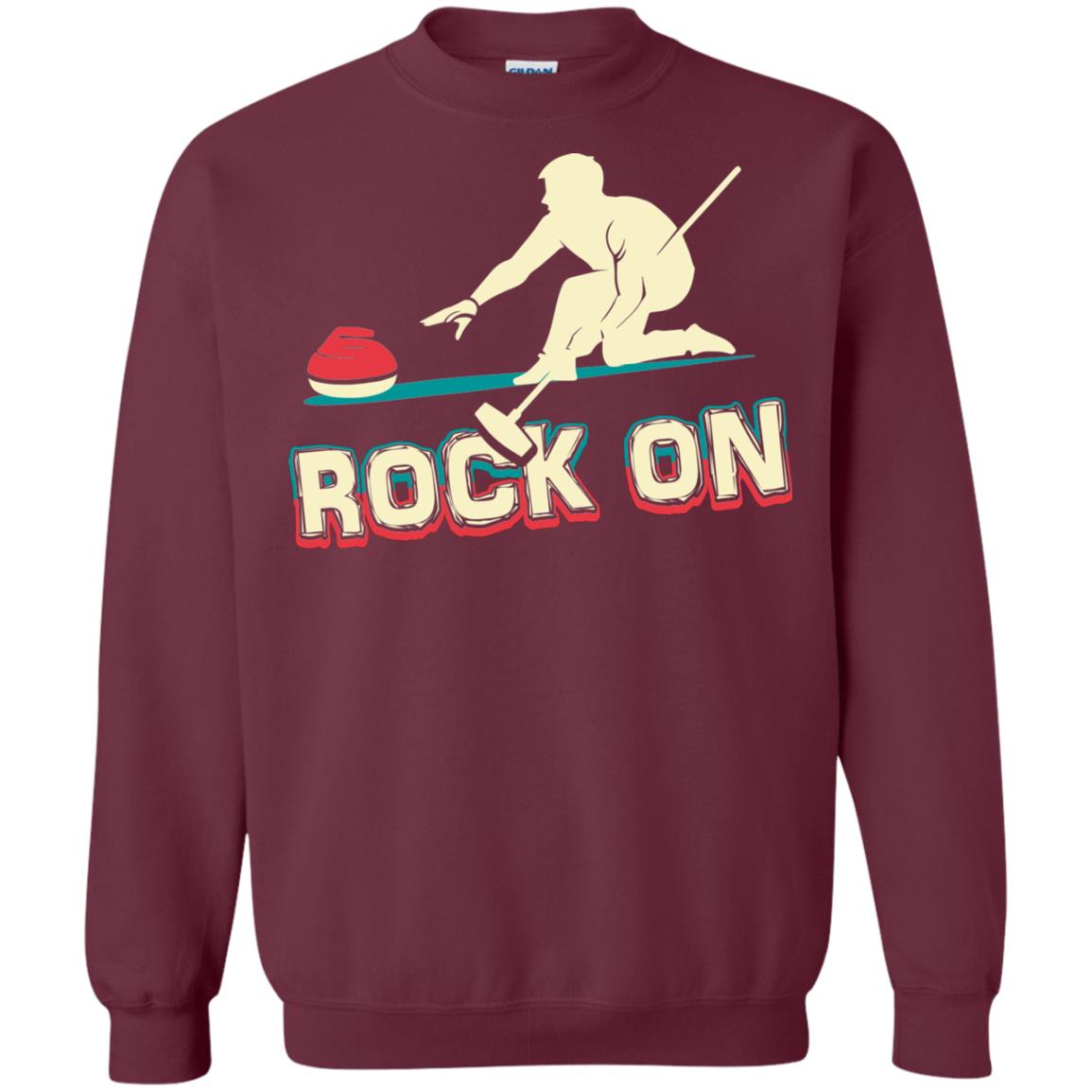 Curling Winter Lover T-shirt Rock On Curling Winter Sports Maroon