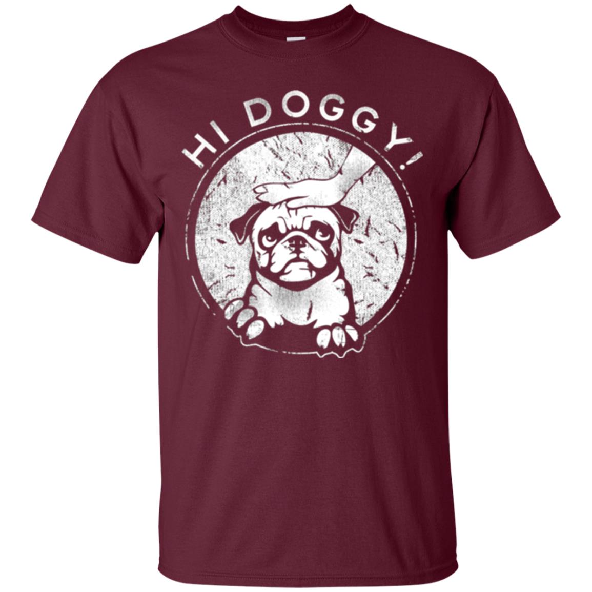 Dog Lovers T-shirt Hi Doggy Maroon