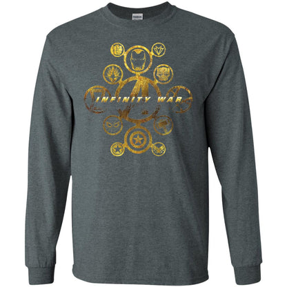 Infinity War Gold Hero Movie T-shirt Dark Heather