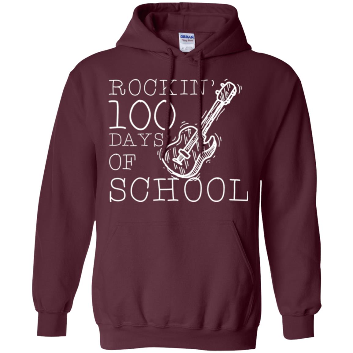 Rockin_ 100 Days Of School Teachers Students T-shirt Maroon