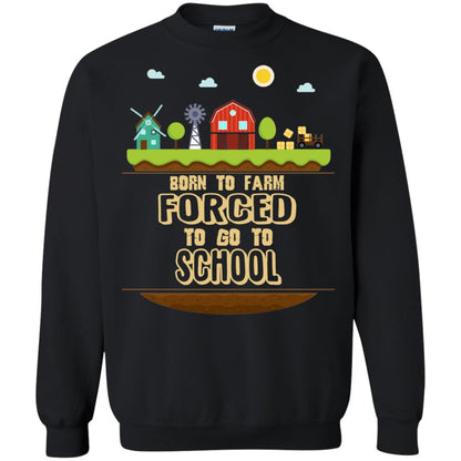 Born To Farm Forced To Go To School Farmer First Day Of School Shirt Black