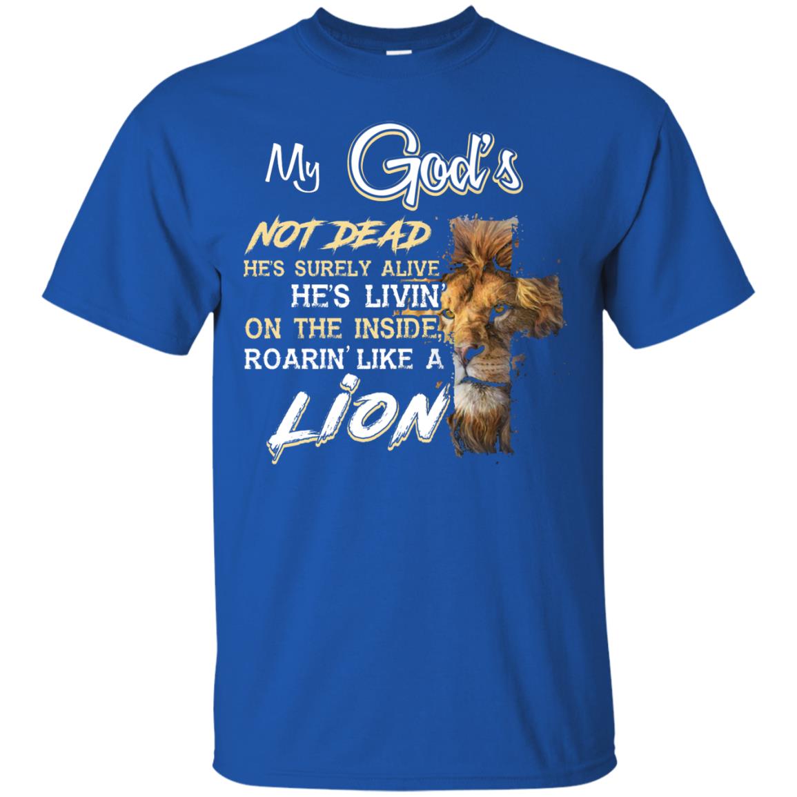 My God_s Not Dead He_s Livin_ On The Inside Christian Shirt Royal