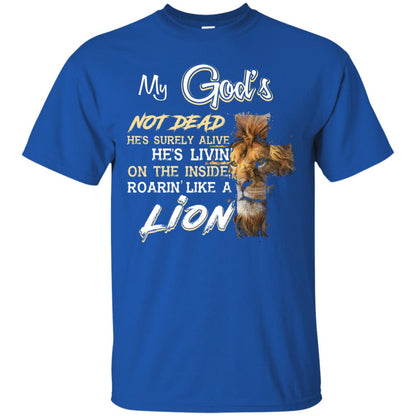 My God_s Not Dead He_s Livin_ On The Inside Christian Shirt Royal