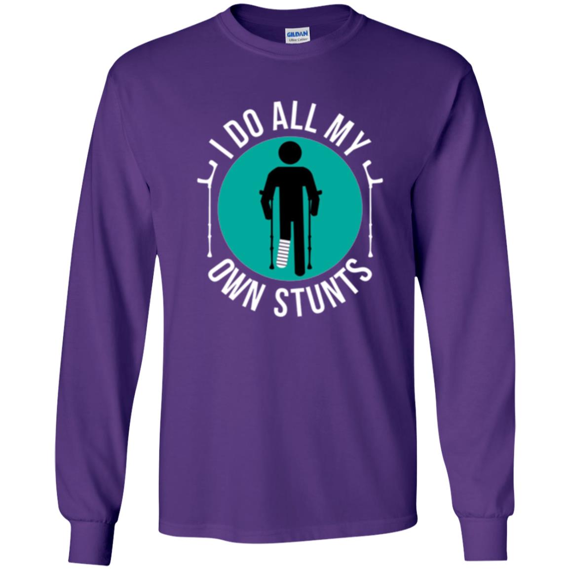 Broken Leg T-shirt I Do All My Own Stunts T-shirt Purple