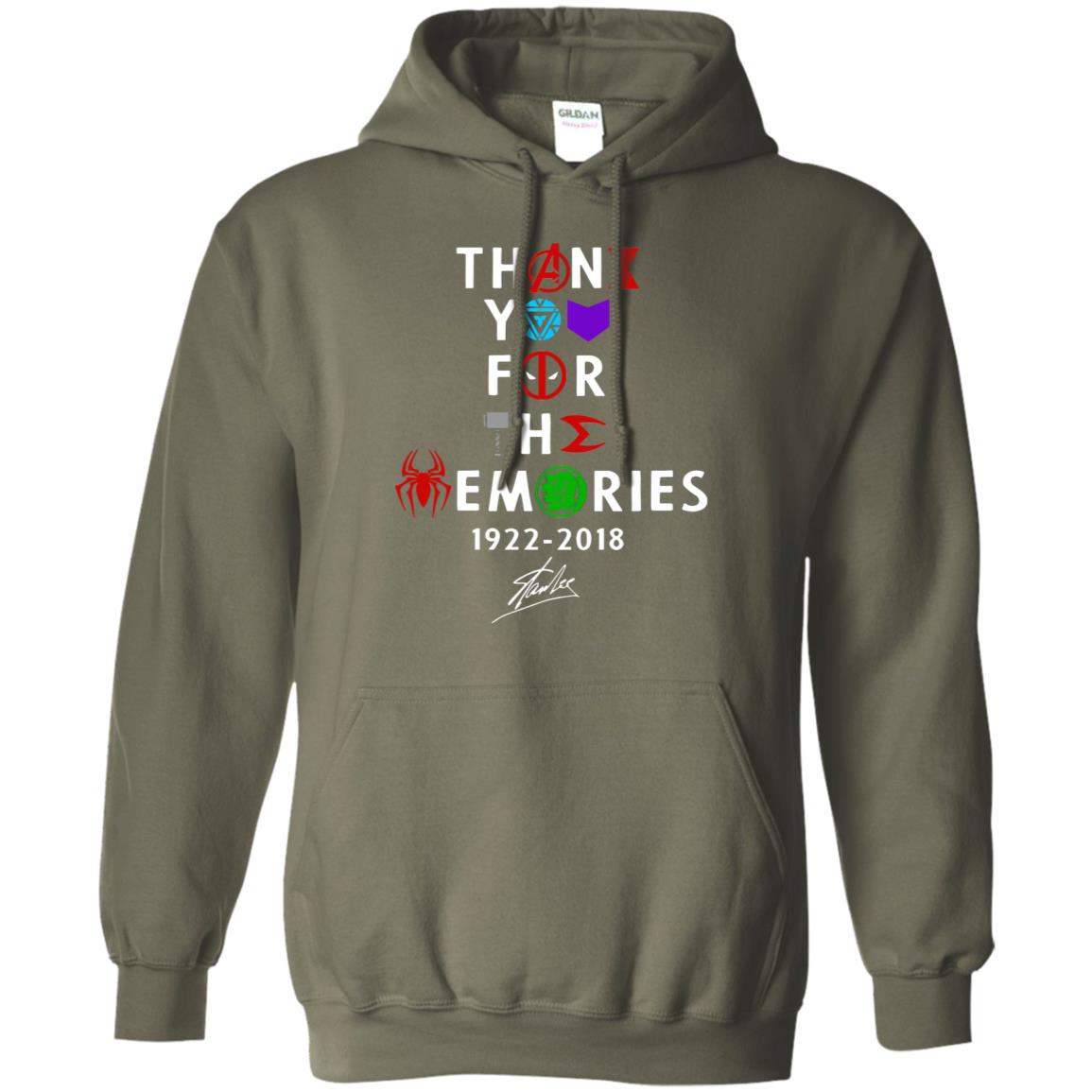 Thank You For The Memories Stan Lee Movie Hero Fan Shirt Military Green