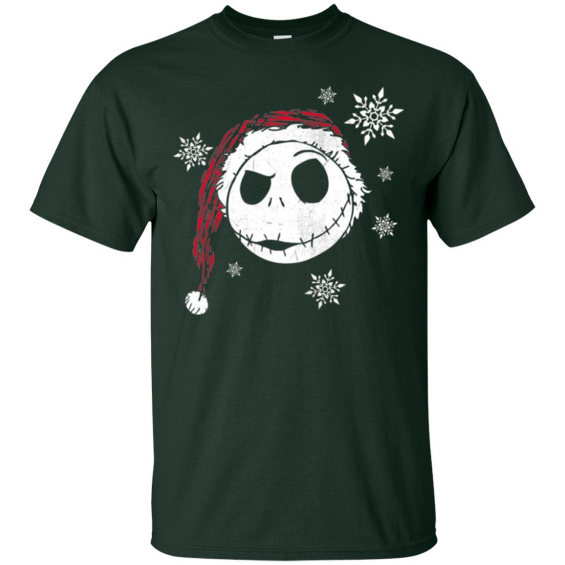 Christmas T-shirt Disney Nightmare Before Christmas Snowflake Forest Green