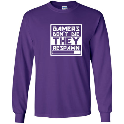 Video Gamer Shirt Don_t Die They Respawn Purple