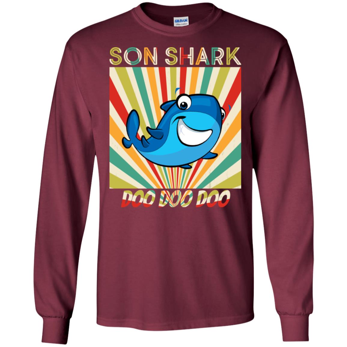 Son Shark Doo Doo Doo Family Shark Gift Shirt Maroon