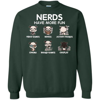 Nerds Have More Fun Video Games Books Action Figures Shirts Forest Green