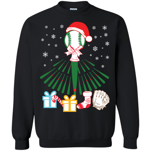 Baseball Christmas T-Shirt Black
