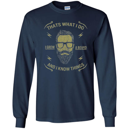 Funny Joke Retro Vintage T-shirt That What I Do I Grow A Beard Navy