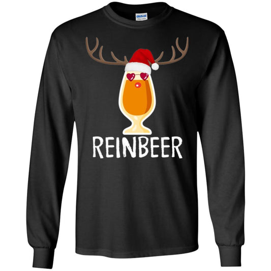 Beer Lover T-shirt Reinbeer Mery Christmas Black