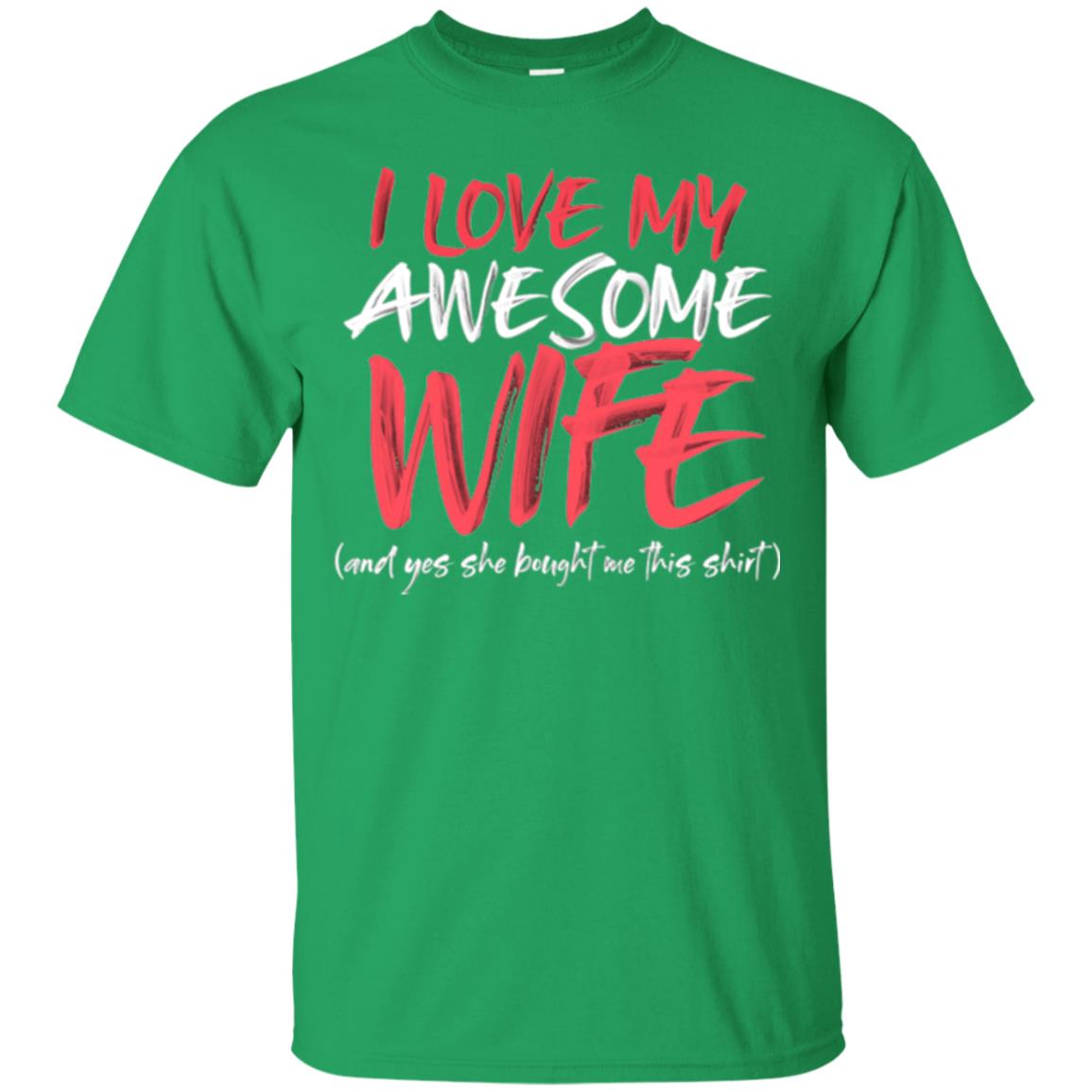 Valentines Day T-shirt I Love My Awesome Wife Irish Green