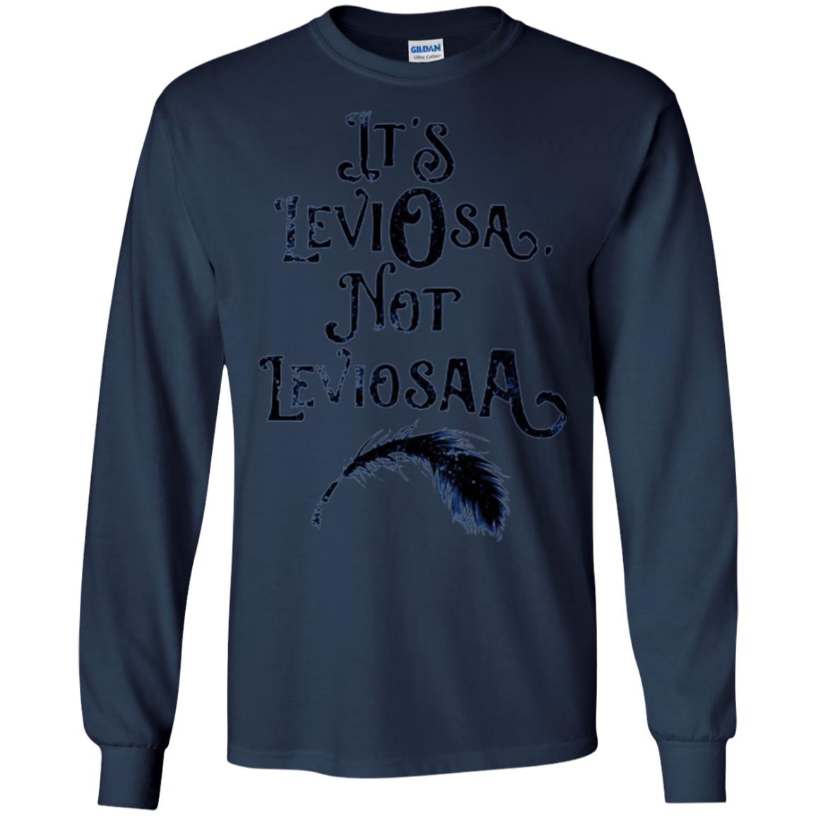 Feather Dirty Black T-shirt It_s Leviosa Not Leviosaa Navy