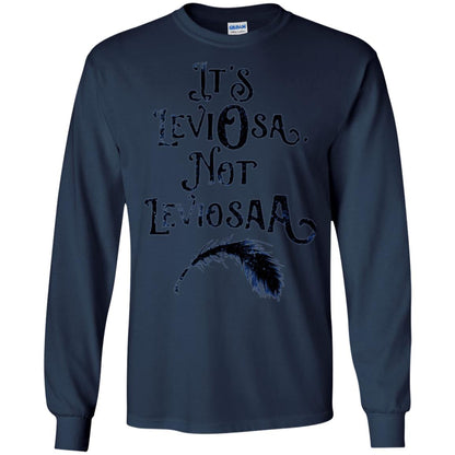 Feather Dirty Black T-shirt It_s Leviosa Not Leviosaa Navy