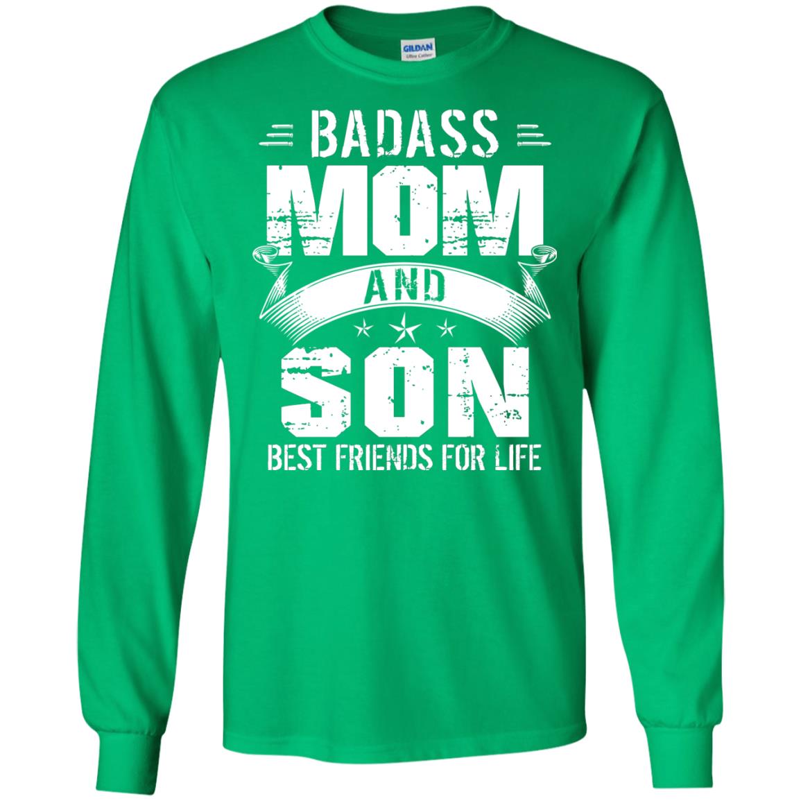 Badass Mom And Son Best Friends For Life Shirt Irish Green
