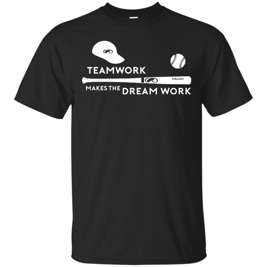 Baseball T-shirt Teamwork Makes The Dream Work Black
